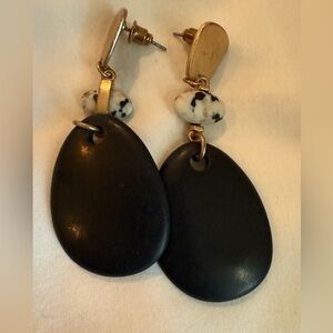 Elegant Black, White and Gold Earrings